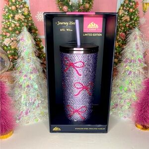 Hydrapeak Limited Edition Purple Bling Tumbler with Pink Bows